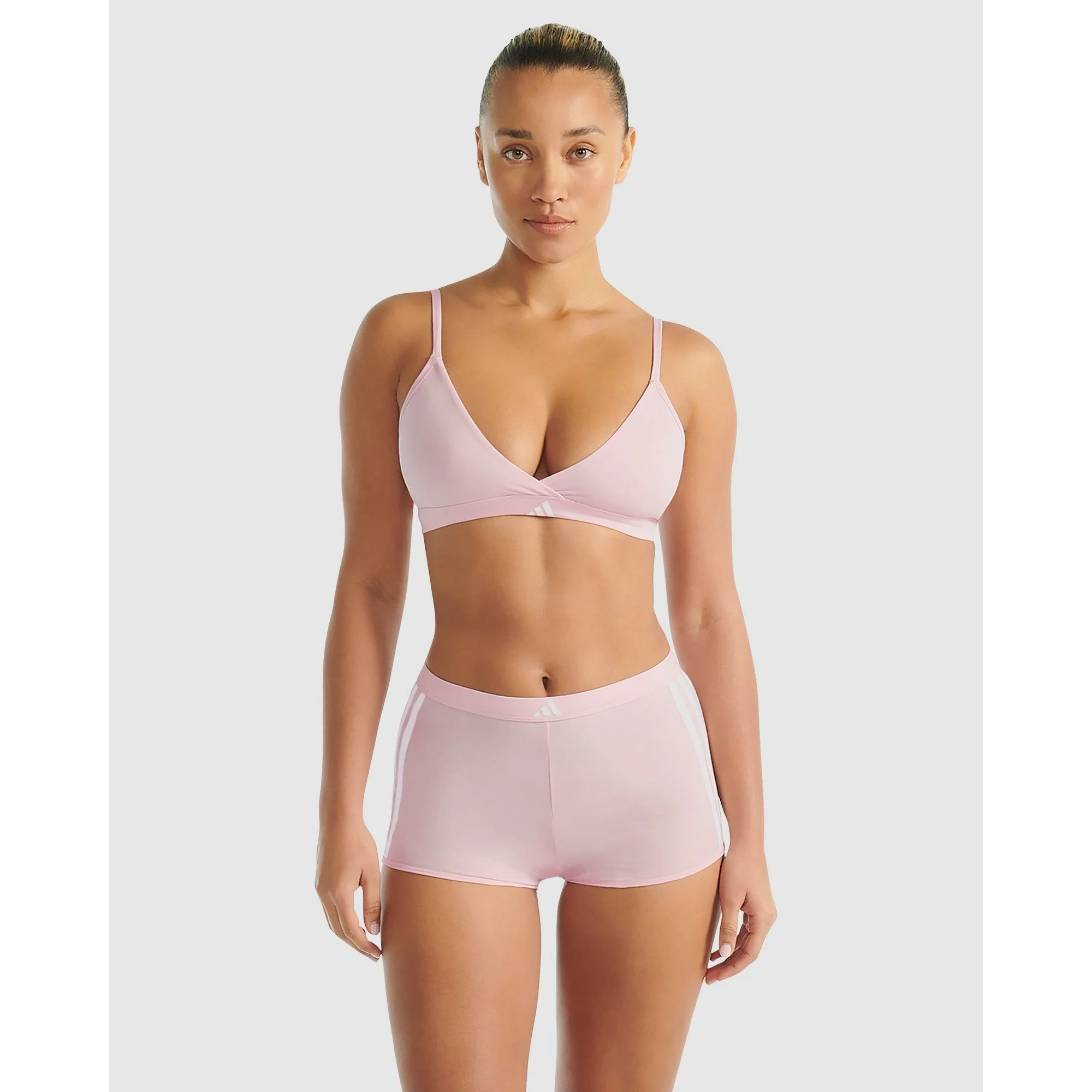 Active Essentials Cotton 3 Stripes Triangle Wrap Bralette - Image 3