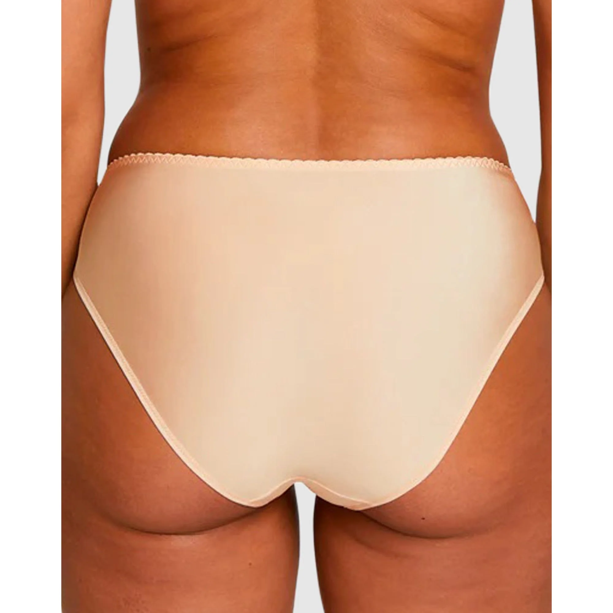 Amélie Microfibre & Lace Bikini Brief-Beige Blush - Image 2