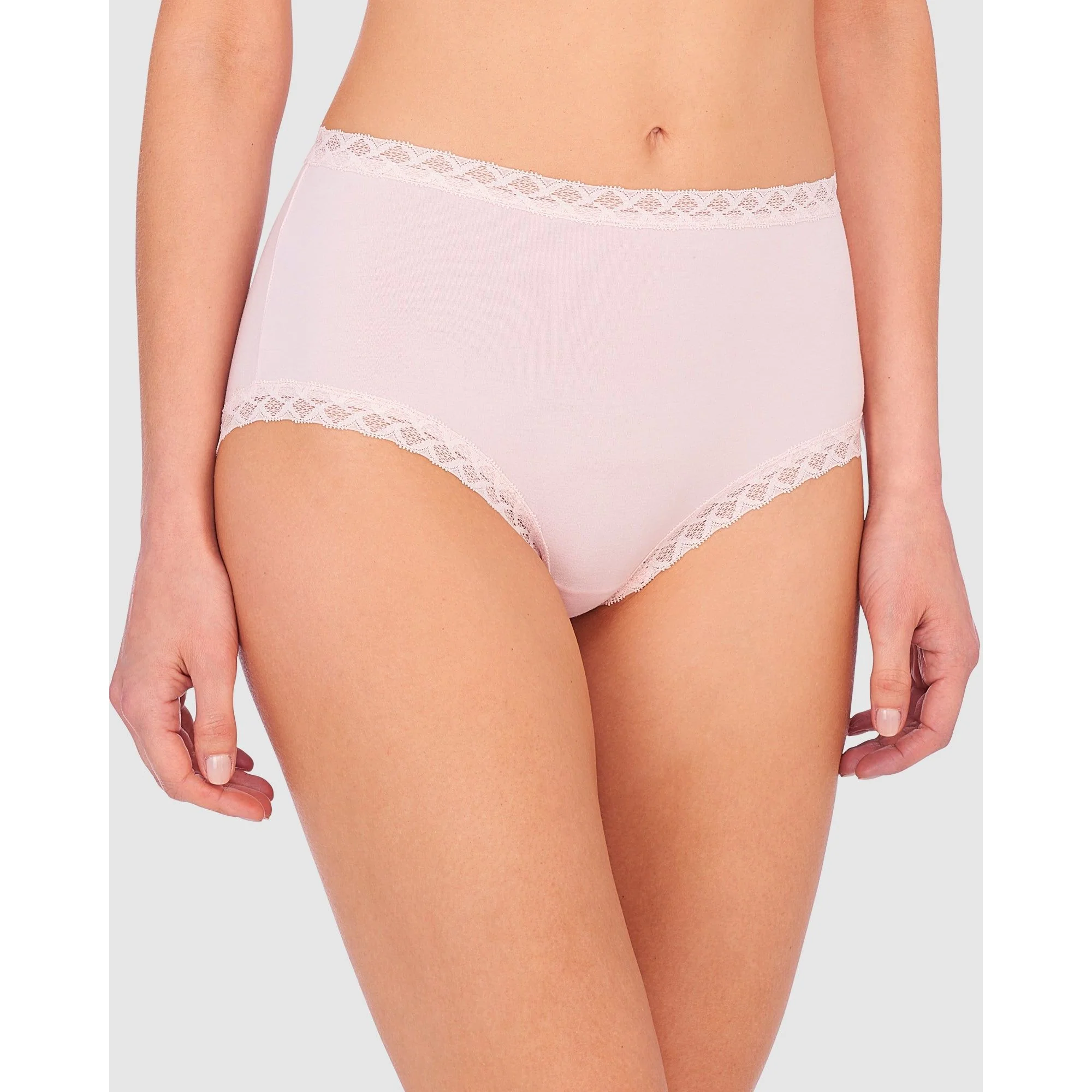 Bliss Lace Trim Pima Cotton High Waist Full Brief