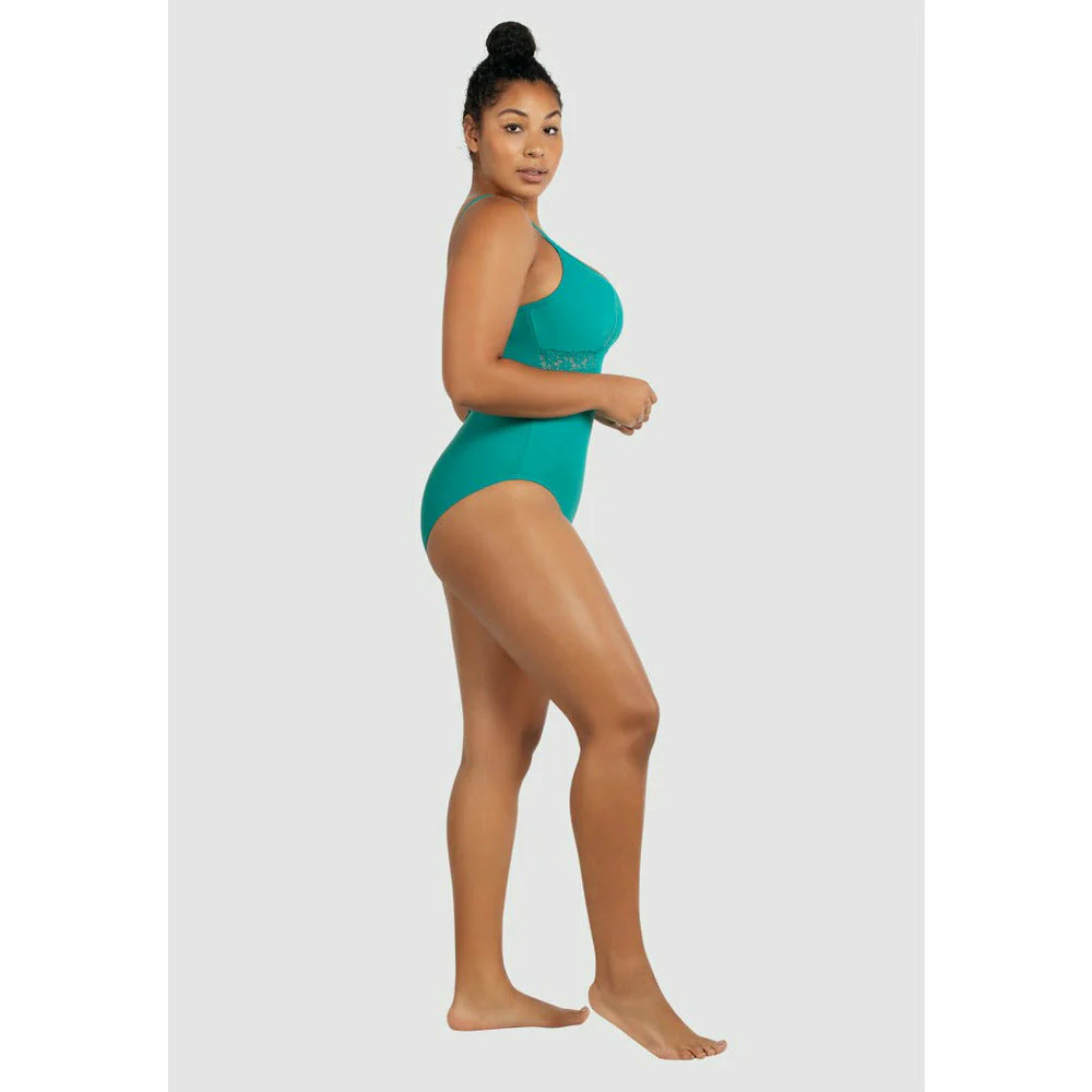 Brigitte Low Back One Piece Swimsuit with Lace - Image 3