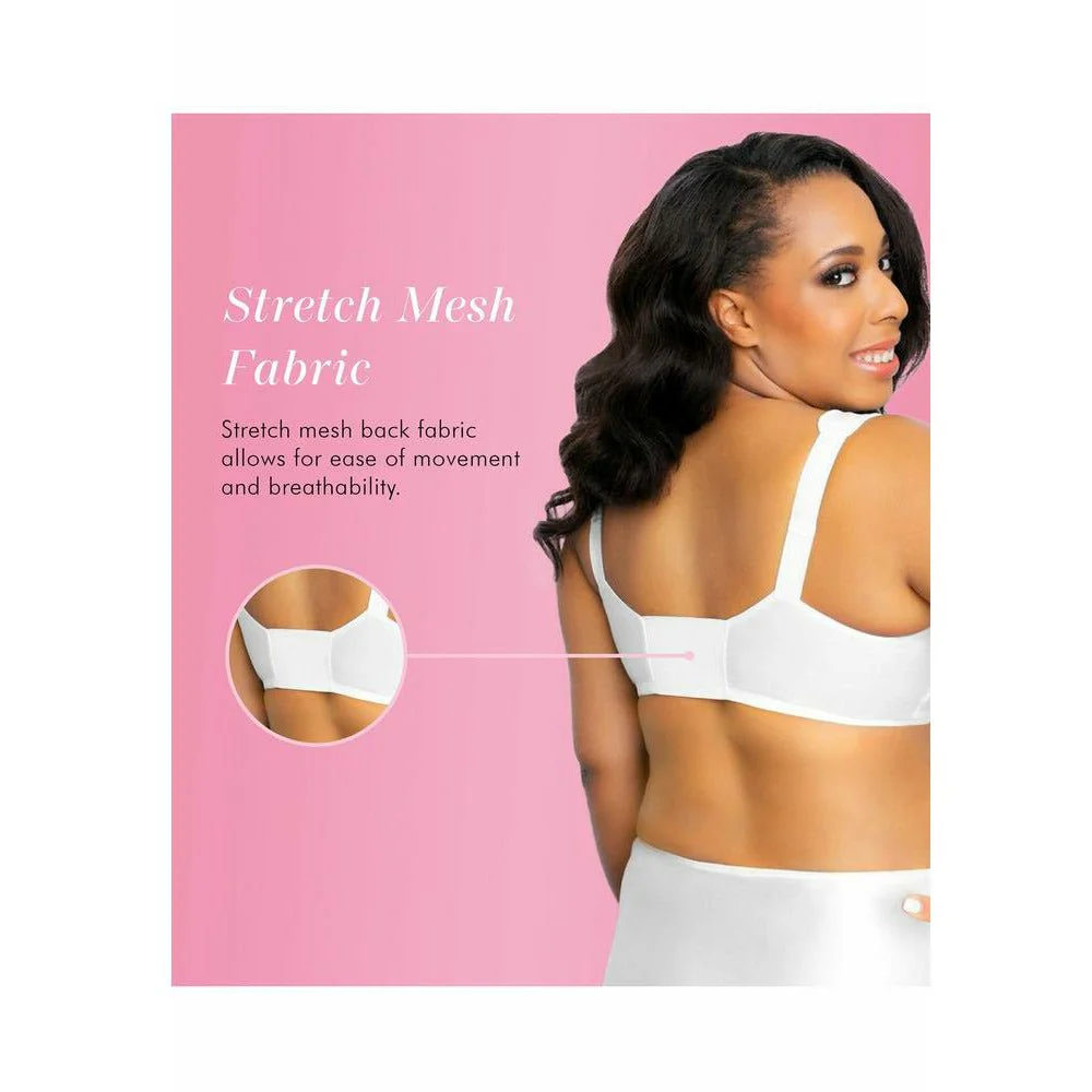 Front Close Cotton Classic Support Plus Size Bra - Image 3