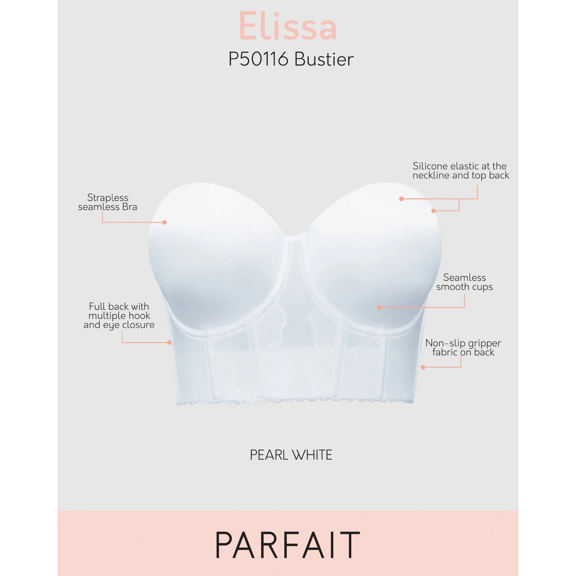 Elissa Seamless Padded Longline Strapless Bra - Image 5