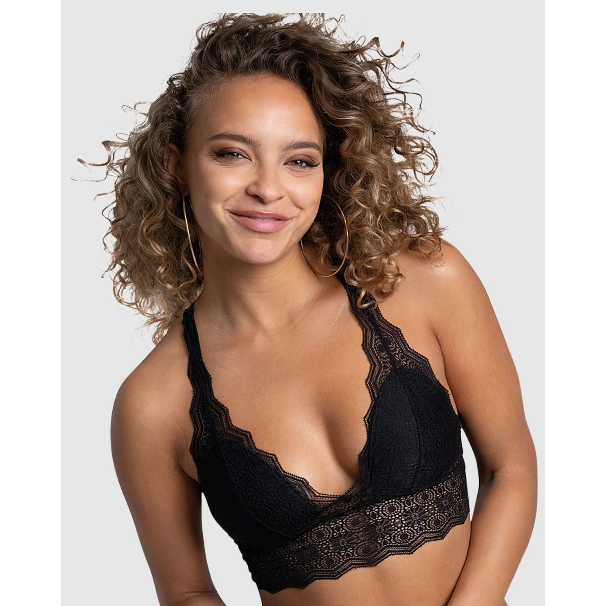 Georgia Racerback Padded Longline Lace Bralette