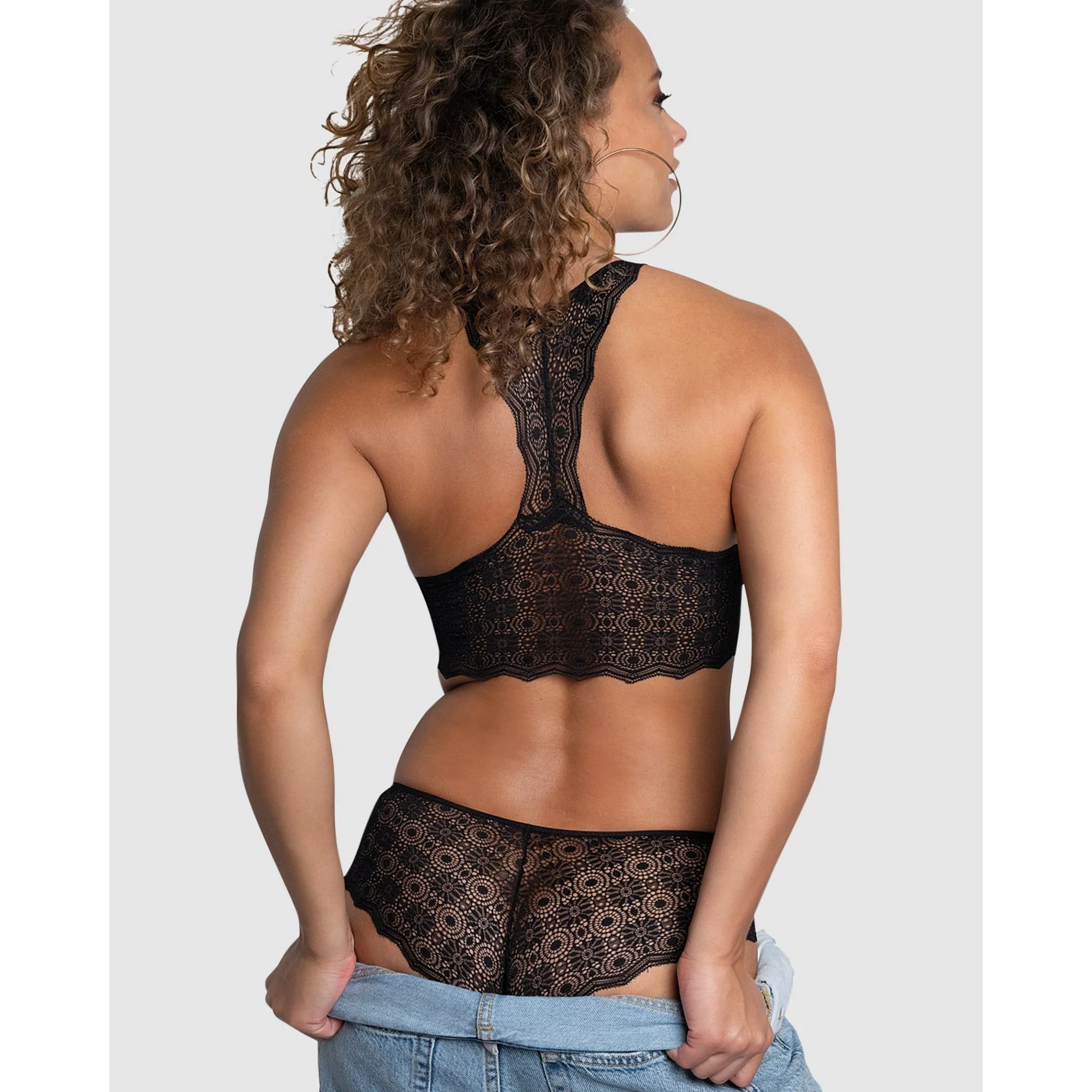 Georgia Racerback Padded Longline Lace Bralette - Image 4