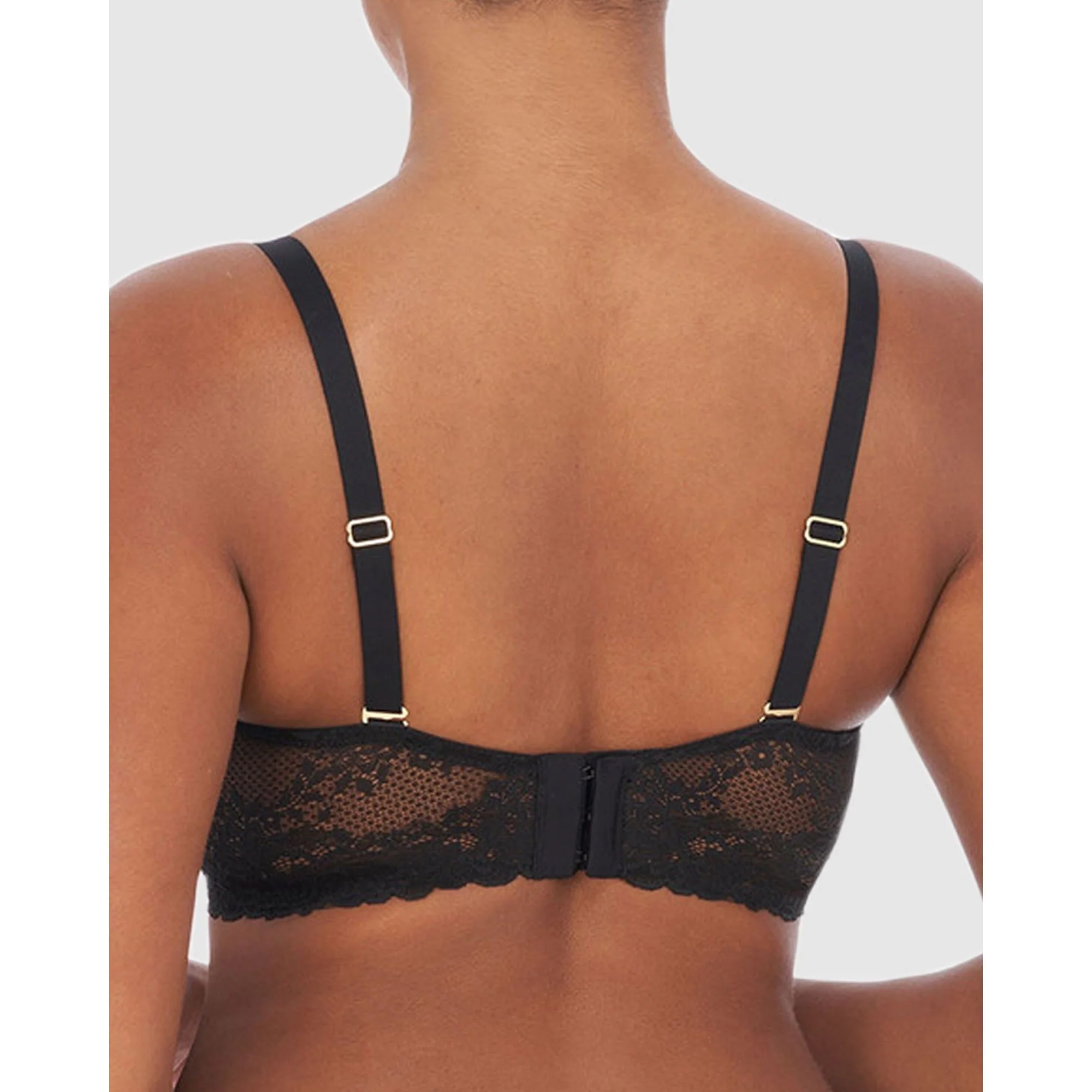 Heavenly Wired Convertible Sheer Lace Balconette Bra Black - Image 2