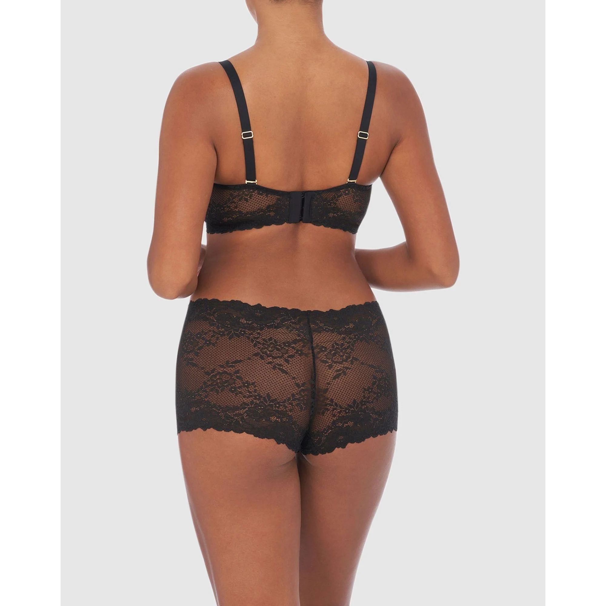 Heavenly Wired Convertible Sheer Lace Balconette Bra Black - Image 6