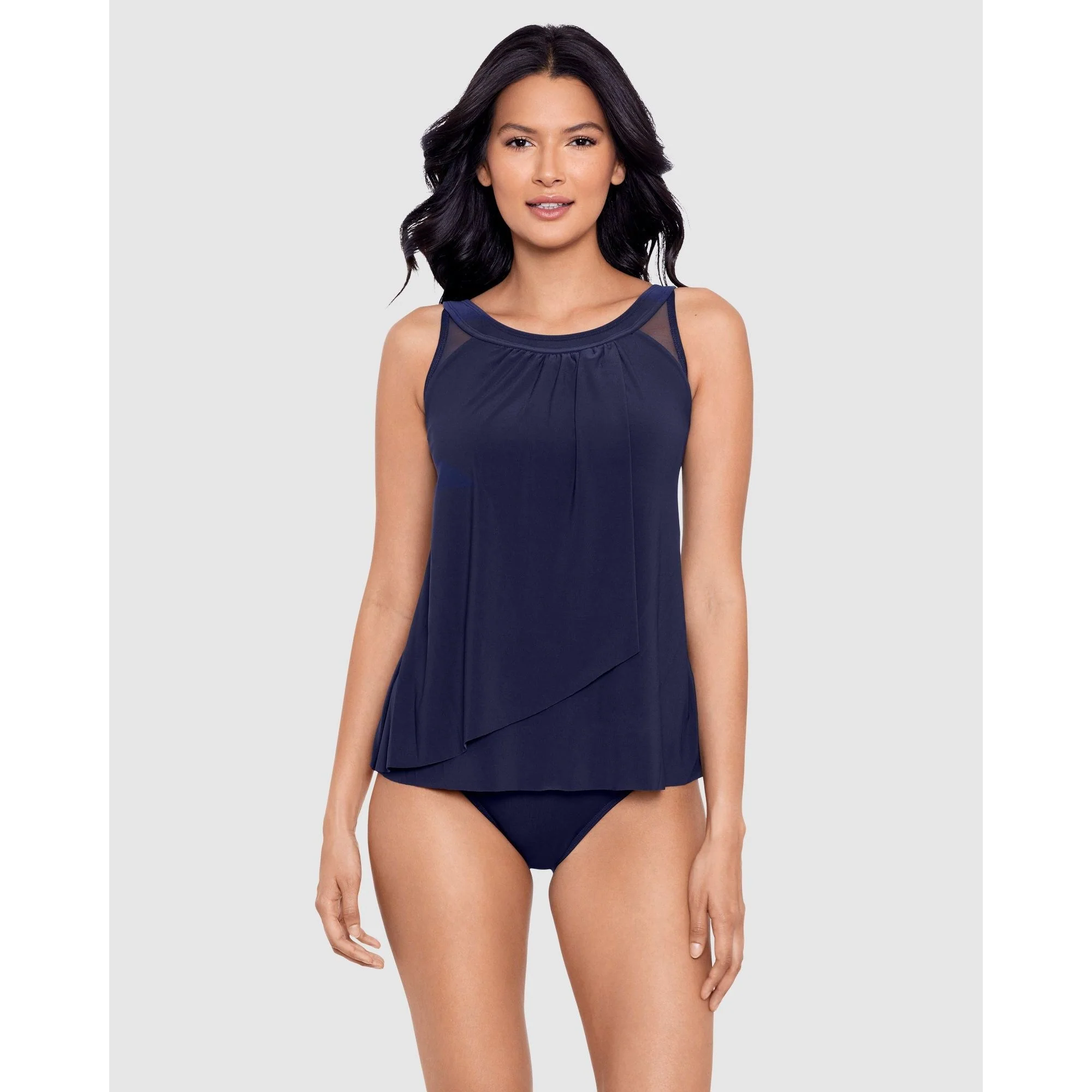 Illusionists Ursula Underwired High Neck Tankini Top-Midnight - Image 5