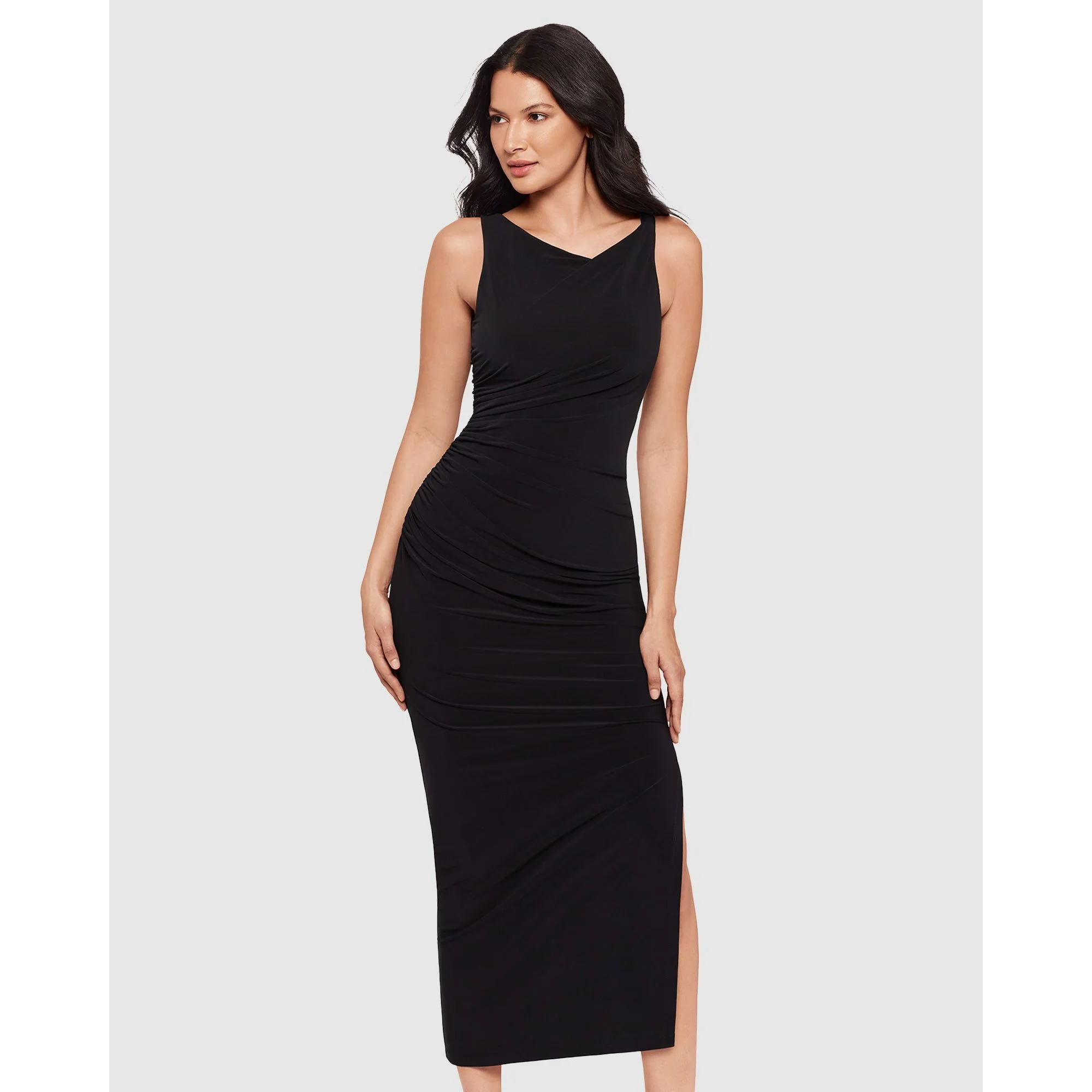 Maxi Bodycon Shaping Dress With Side Slit