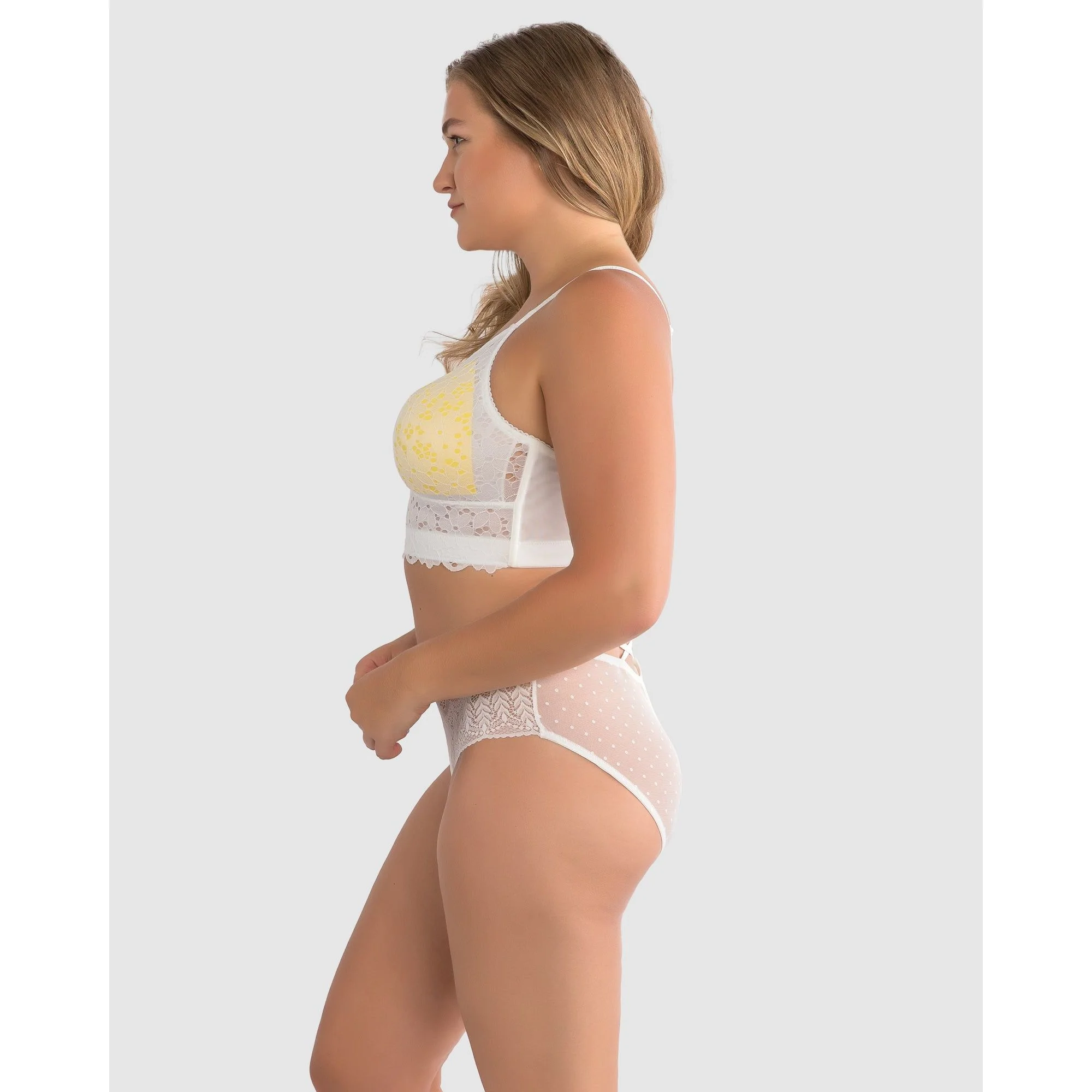 Mia Daisy Wirefree Padded Longline Lace Bralette - Image 6
