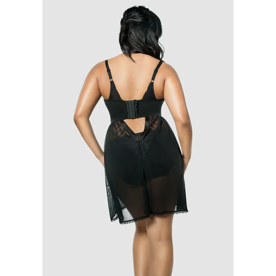 Mia Lace & Mesh Padded Full Bust Chemise - Image 5