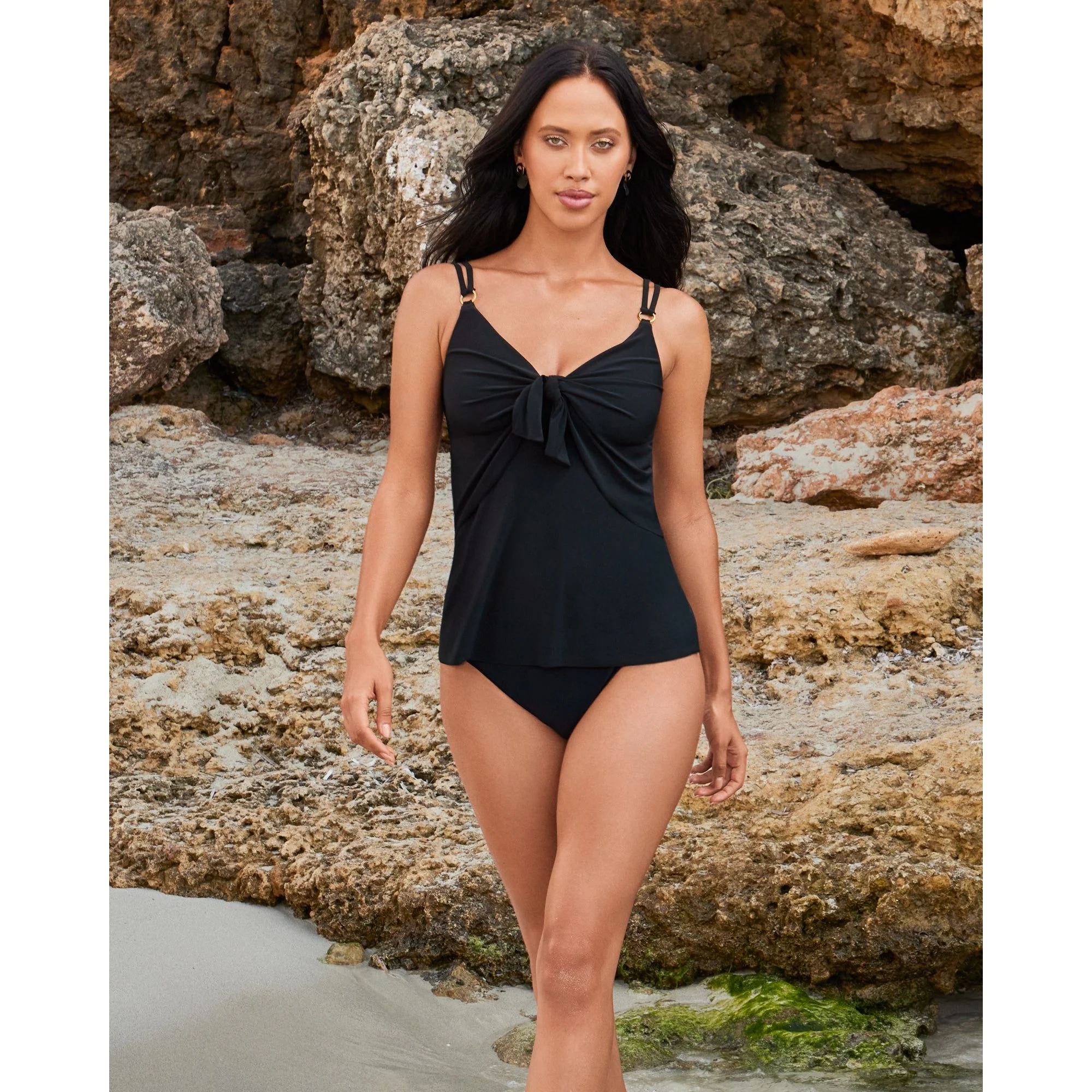Obi One Akikio Knot Detail Loose Fit Tankini Top - Image 3