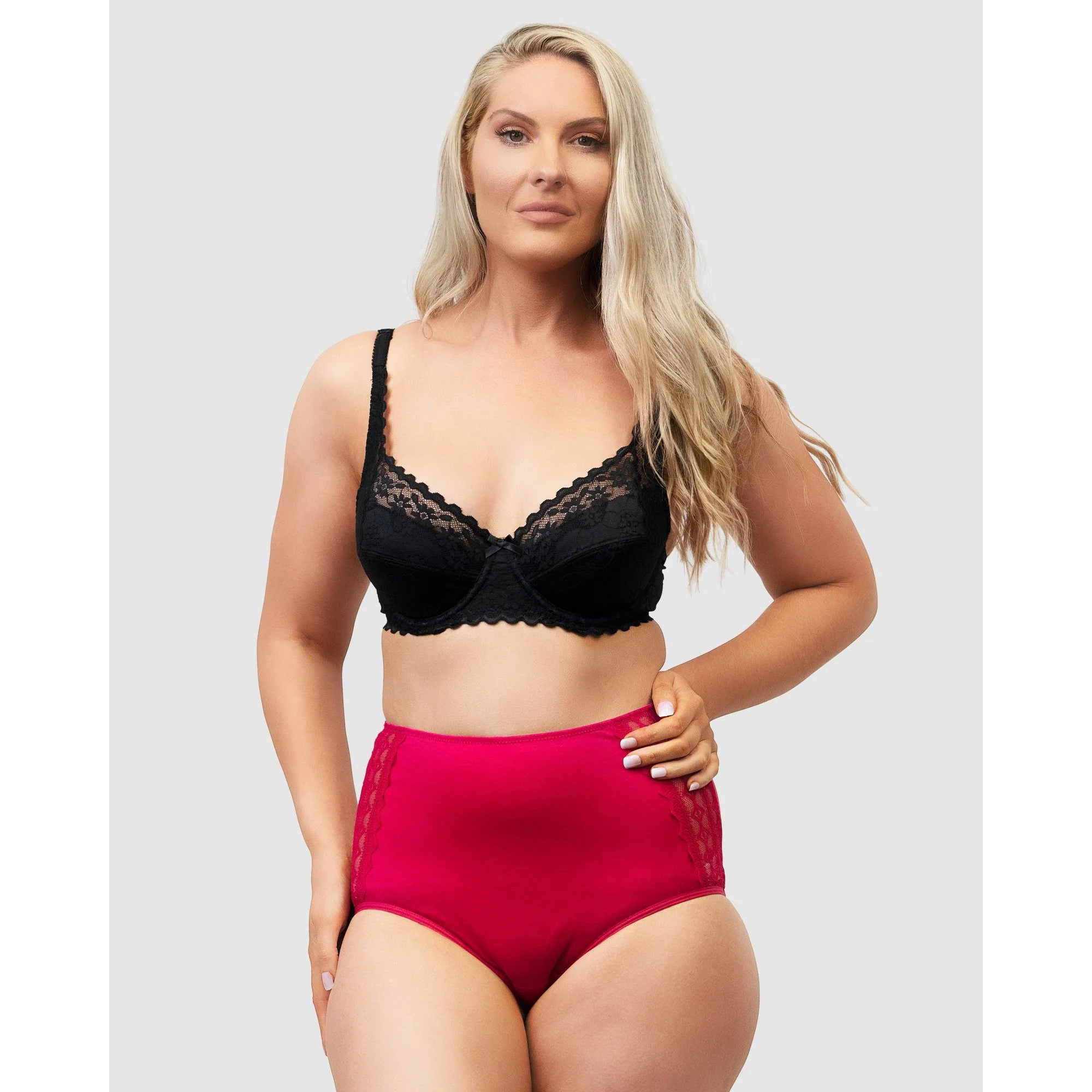 Organic Cotton & Lace High Waist Period Underwear - Image 2