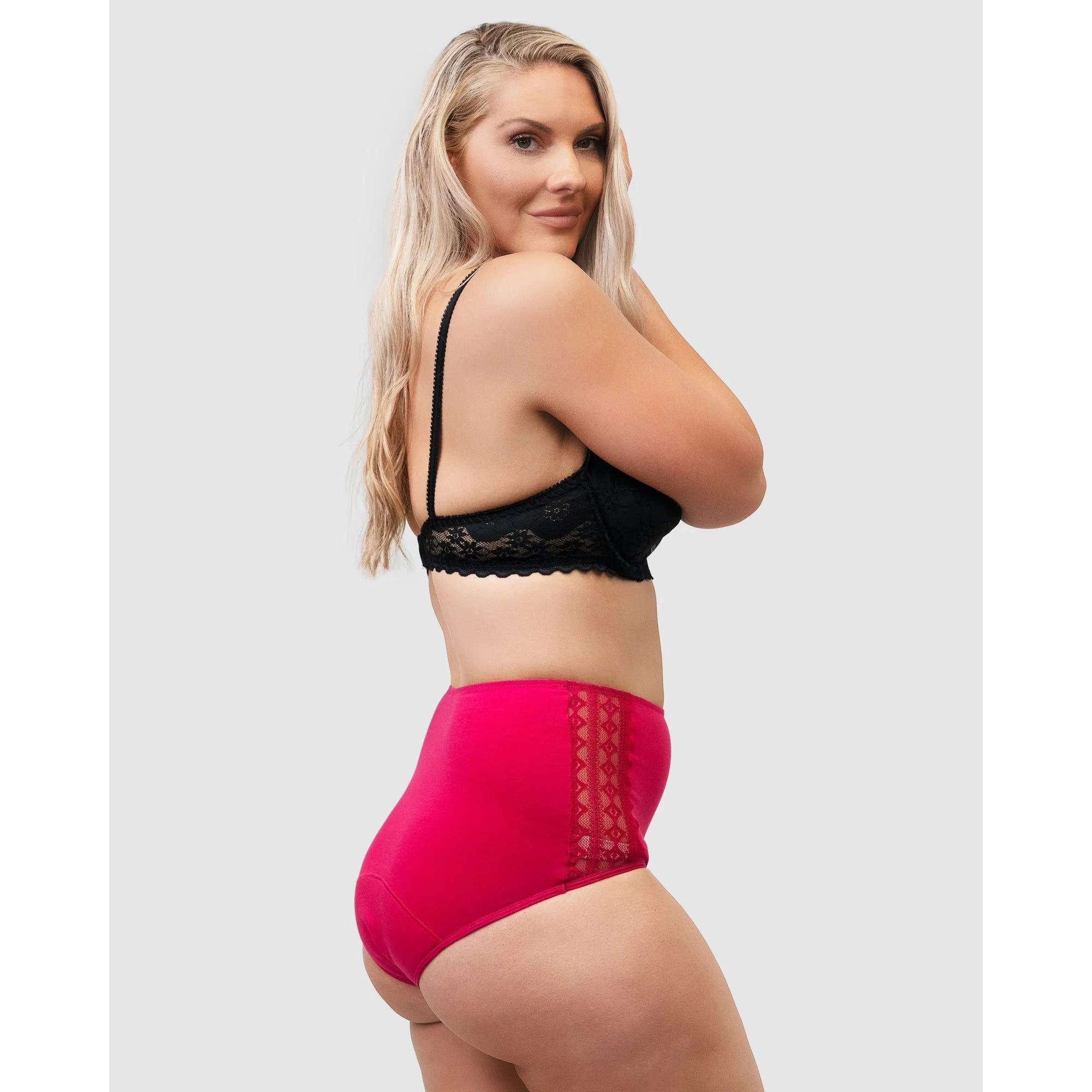Organic Cotton & Lace High Waist Period Underwear - Image 4