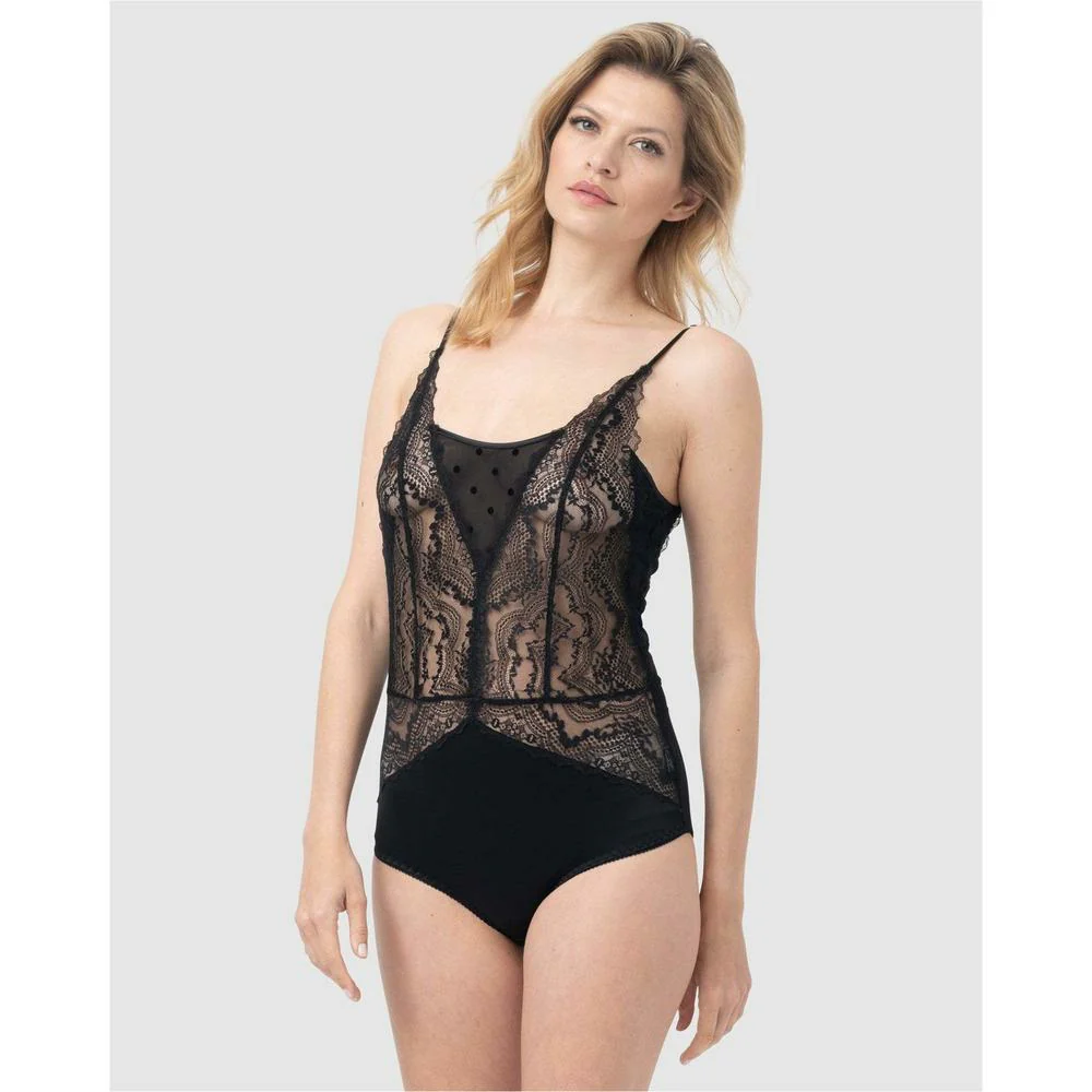 Patchwork Lace Bodysuit - Image 4