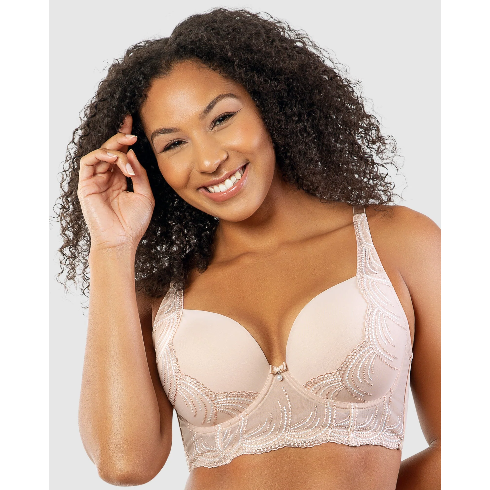 Pearl Underwired Longline Plunge Bra - Image 6