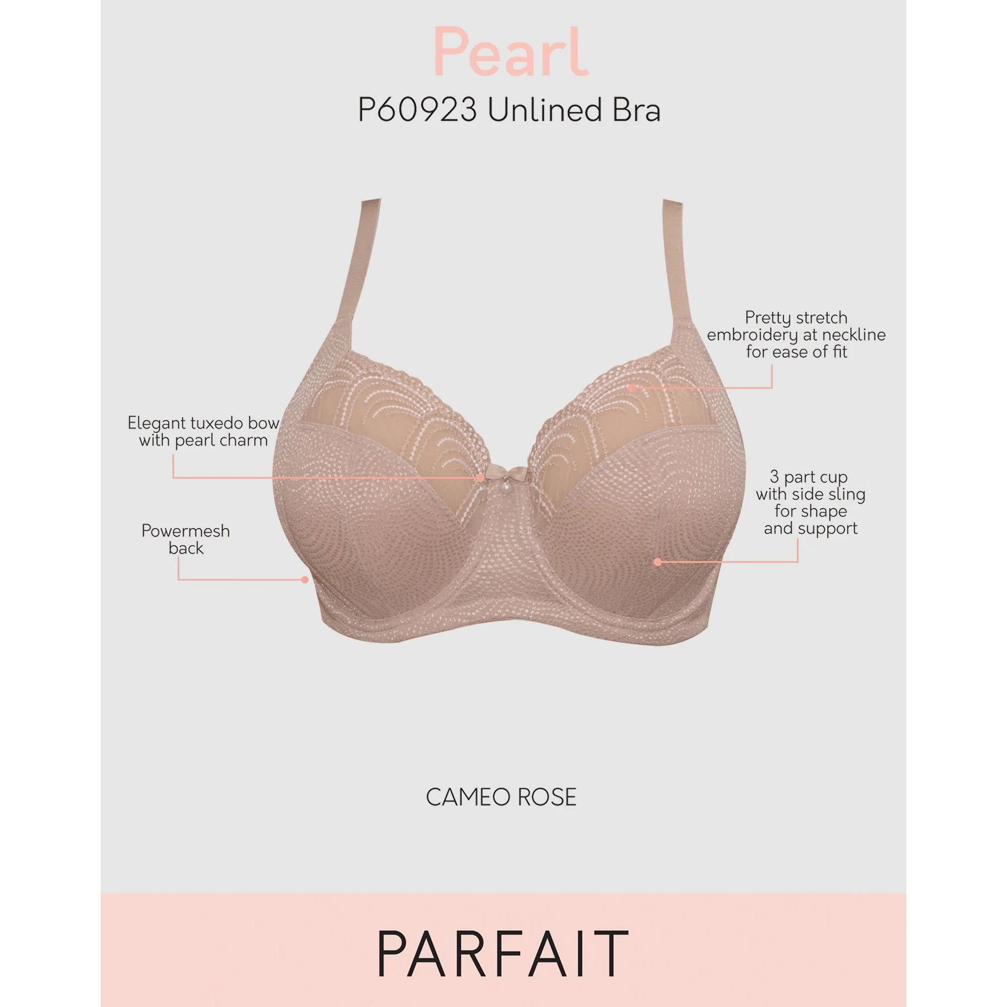 Pearl Wired Unlined Full Bust Bra With Embroidery - Image 7