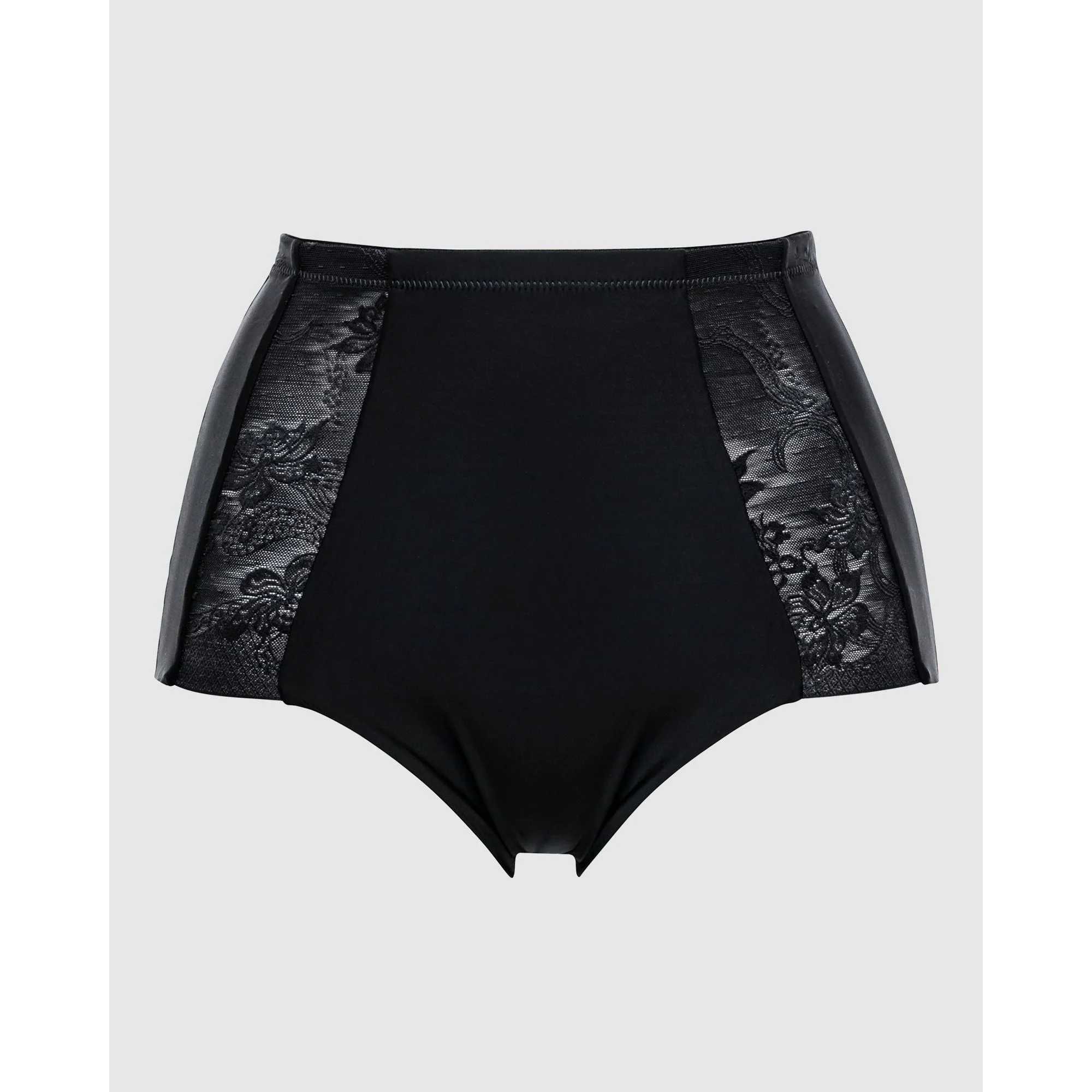 Perfect Shape High Waist Lace & Microfiber Brief-Black - Image 6