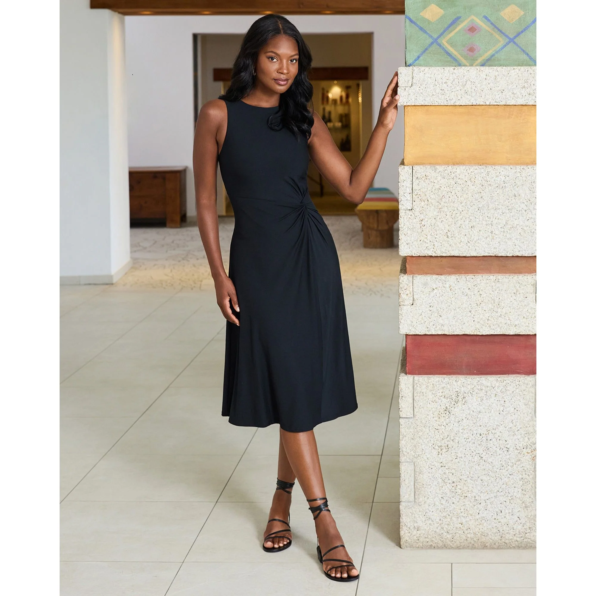 Remi Fit and Flair Gathered Waist Shaping Dress - Image 3