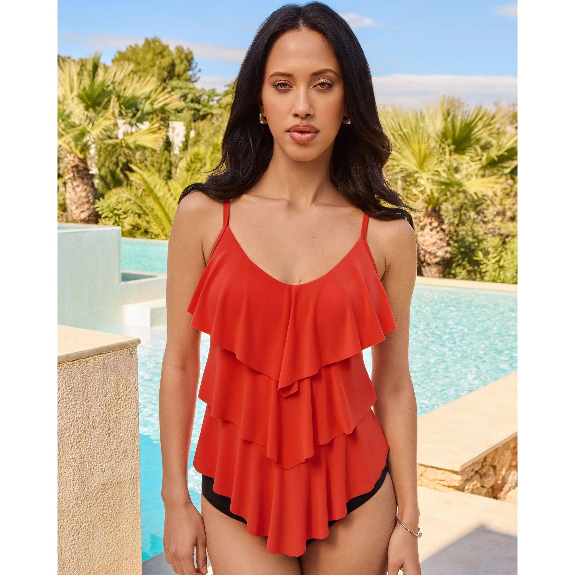 Rita Slimming Tiered Tankini Top - Image 3