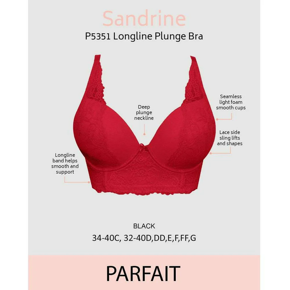 Sandrine Underwired Longline Plunge Bra - Image 7