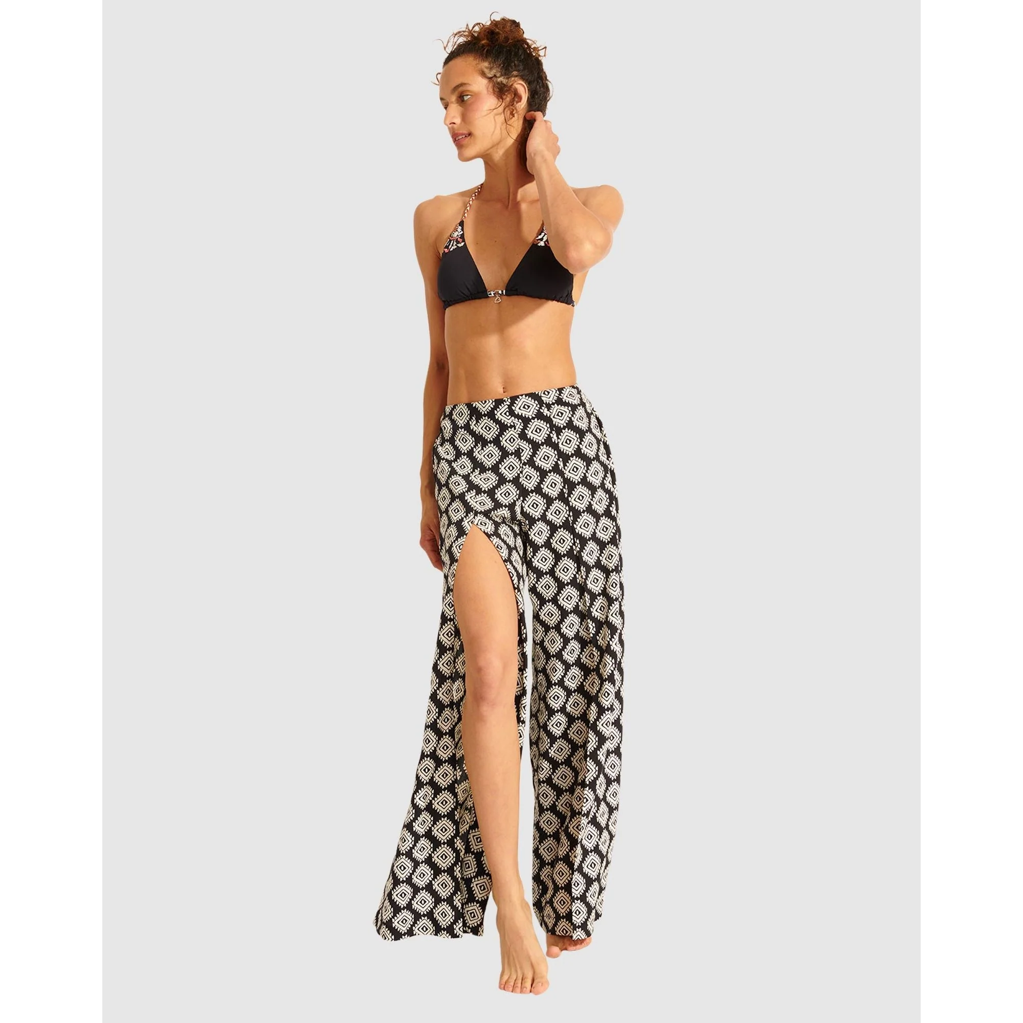 Sarong Stefa Wide Leg Beach Pants with Slits - Image 3