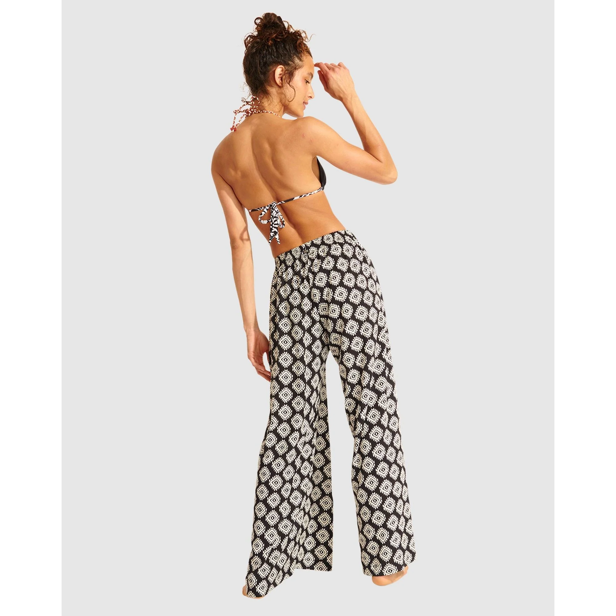 Sarong Stefa Wide Leg Beach Pants with Slits - Image 4