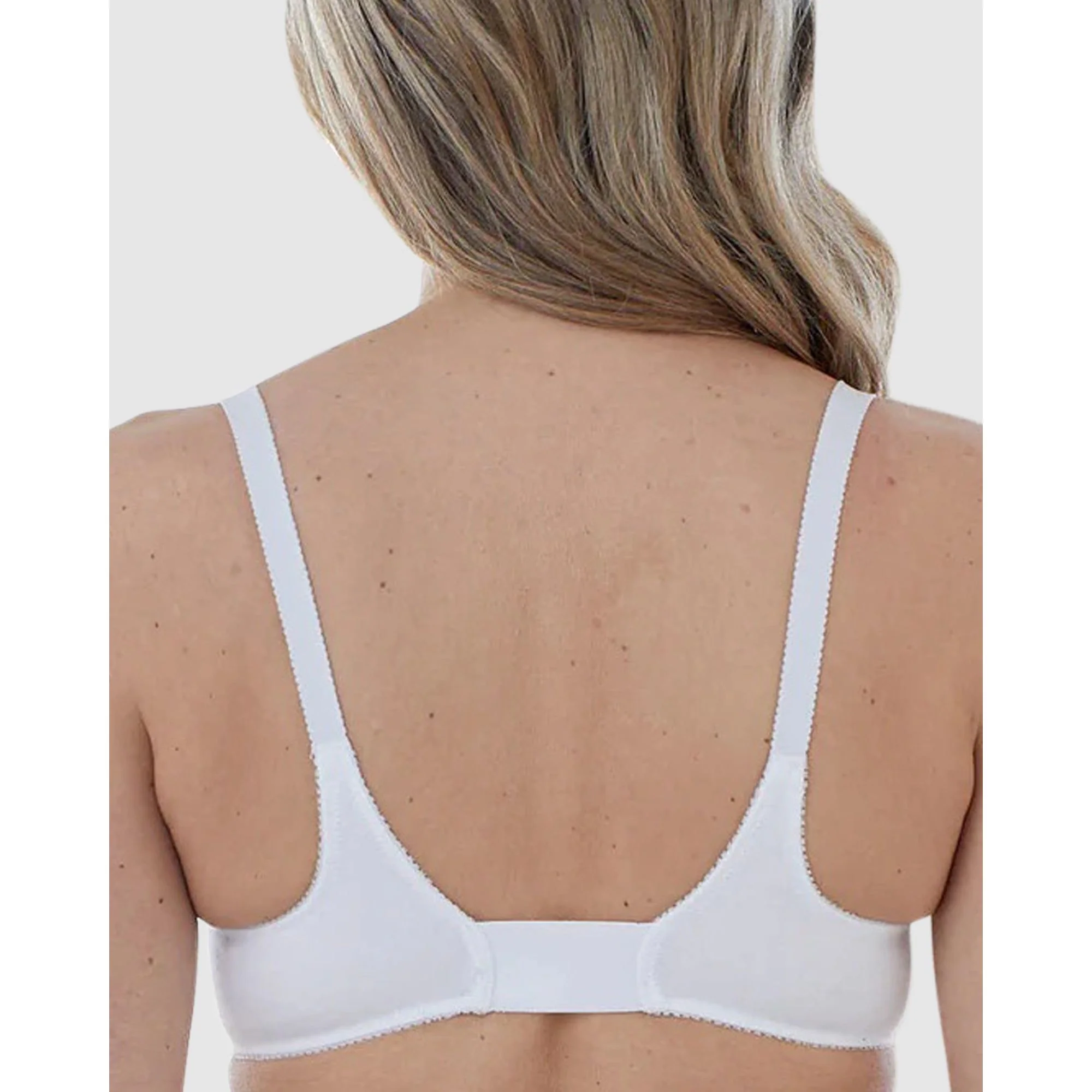 Satin Trim Wirefree Front Close Cotton Bra - Image 2