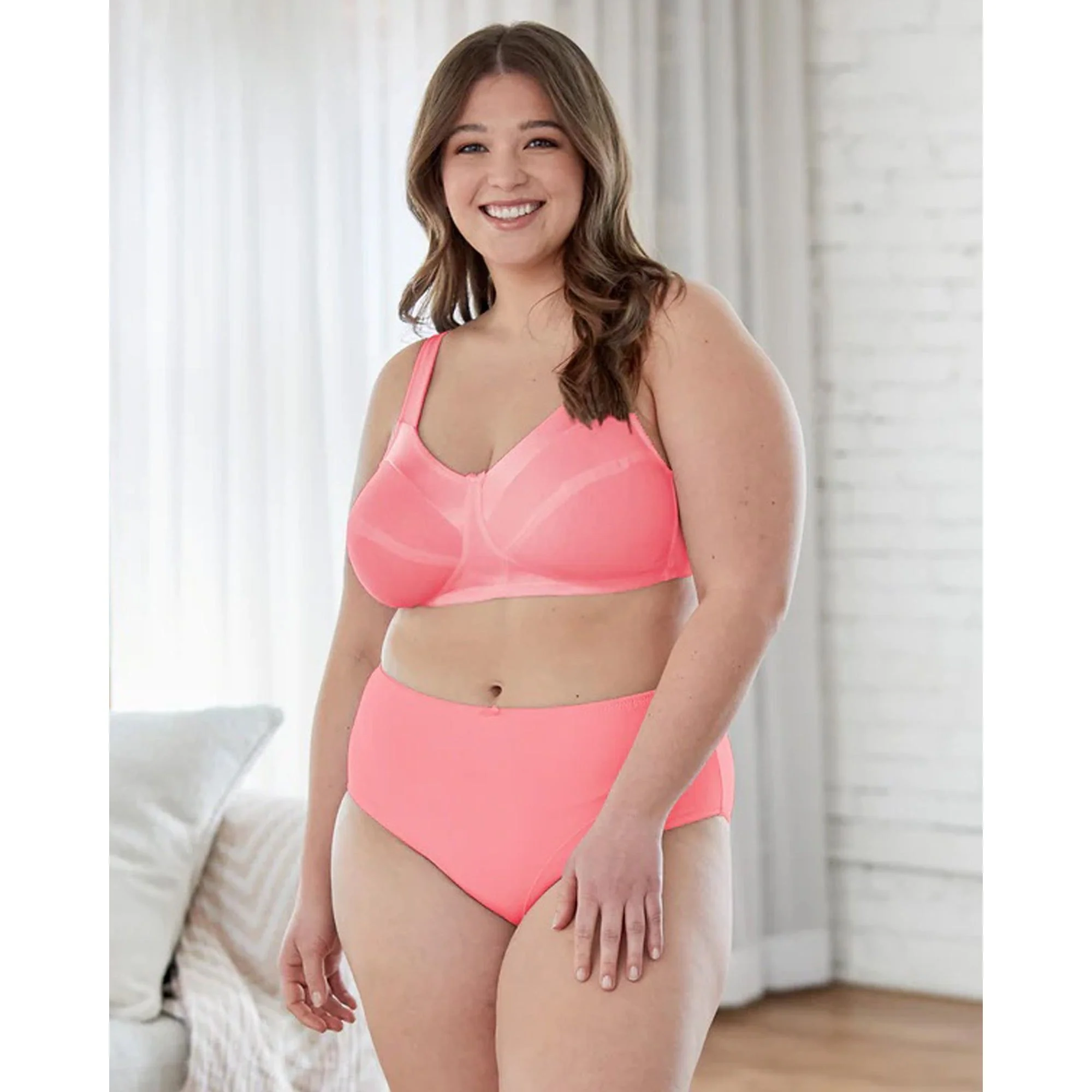 Satin Trim Wirefree Unlined Cotton Bra - Image 3