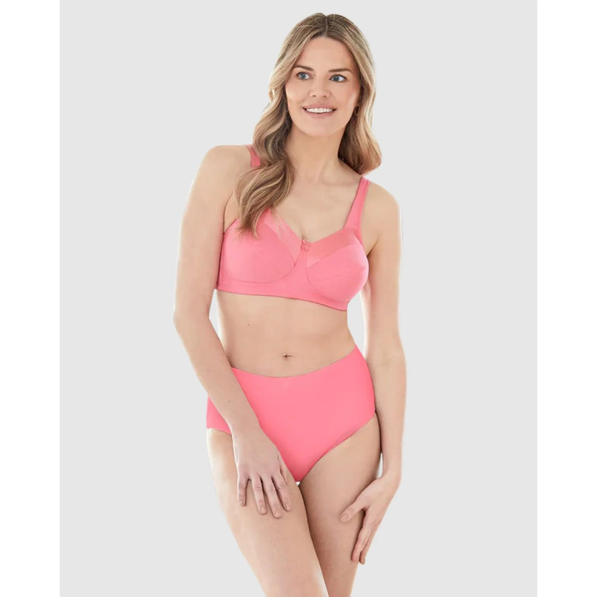 Satin Trim Wirefree Unlined Cotton Bra - Image 4