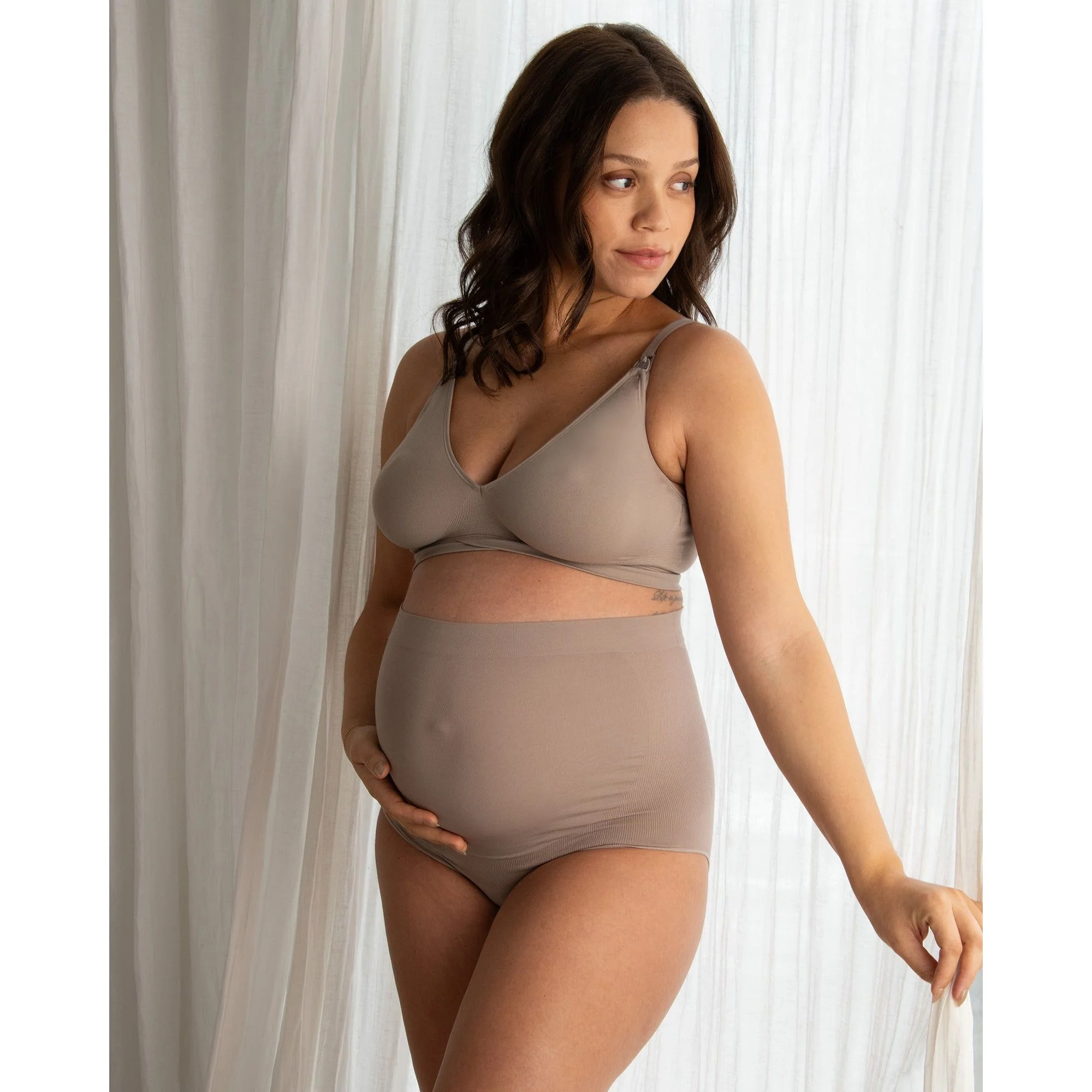 Seamless High Waist Bump Support Maternity Brief - Image 3