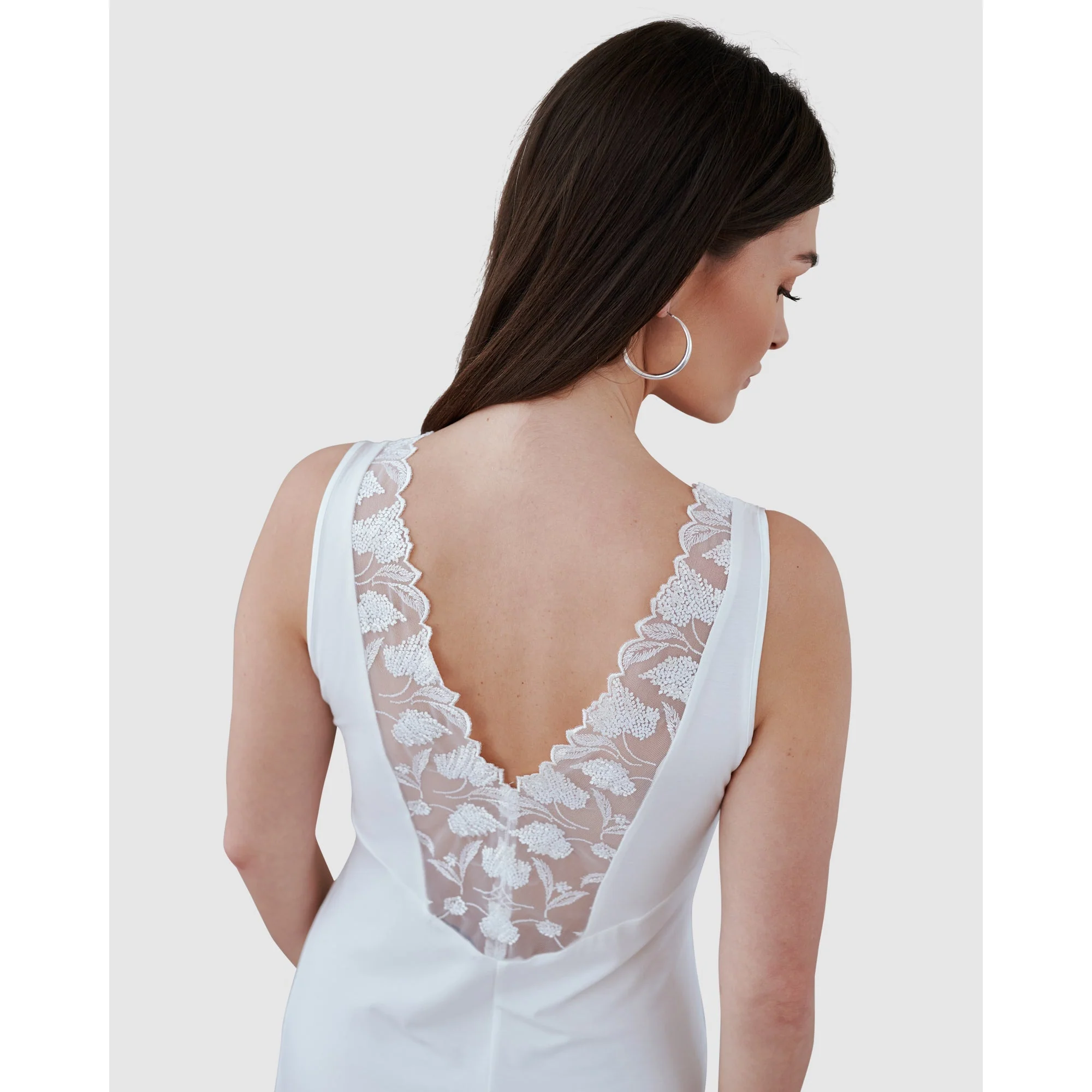 Short Viscose Nightie with Embroidery - Image 6