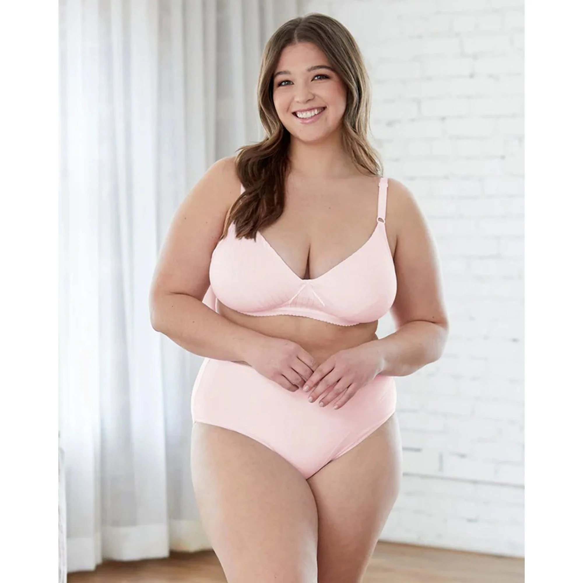 Striped Cotton Lightly Lined Wirefree Plunge Bra - Image 3