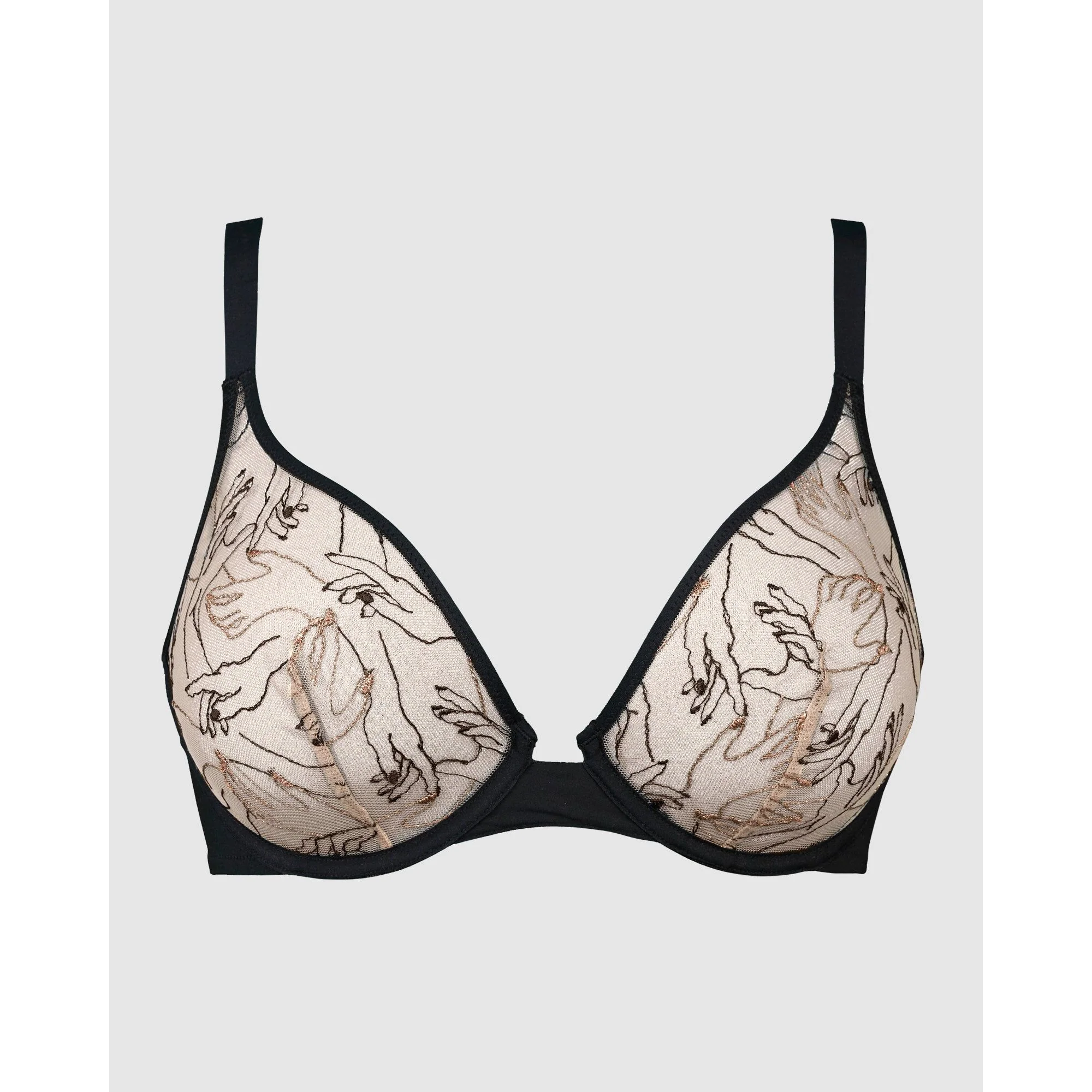 Tamara Embroidered Tulle Wired Plunge Bra - Image 7