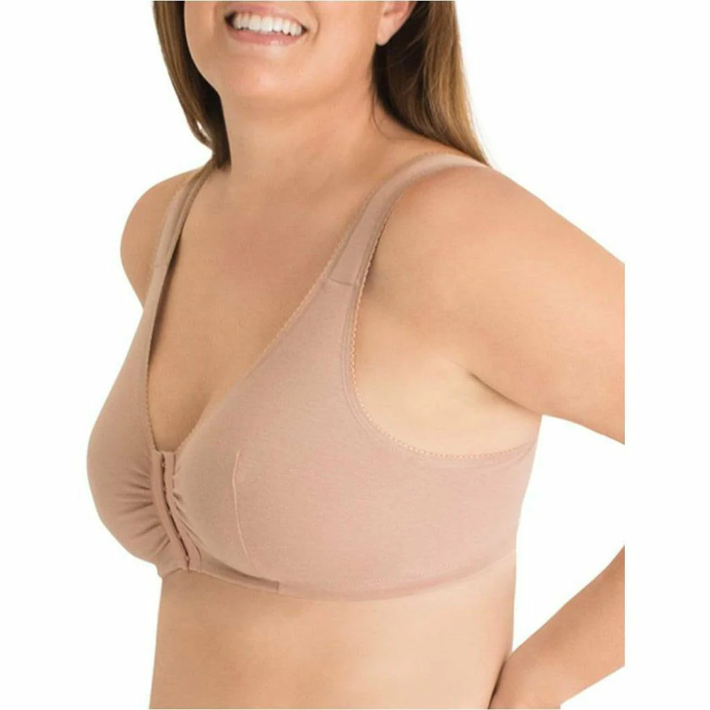 Meryl Front Close Cotton Plus Size Lounge & Sleep Bra - Image 3
