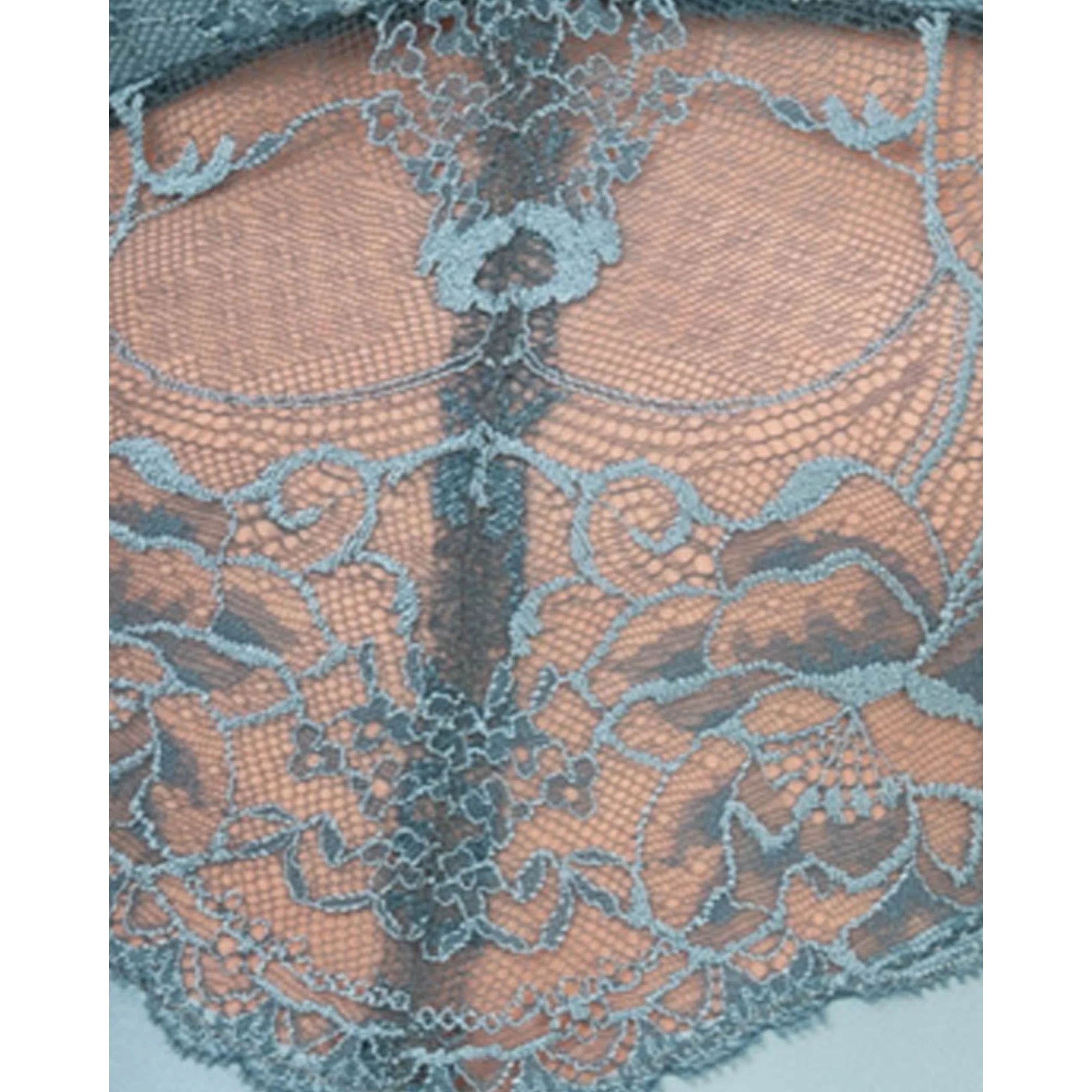 V Neck Sheer Floral Lace Bodysuit - Image 6