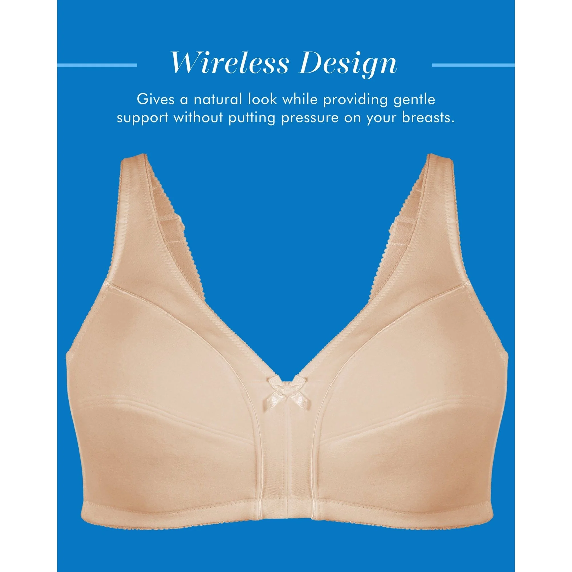 Wirefree Full Cup Unlined 100% Cotton Bra - Image 4