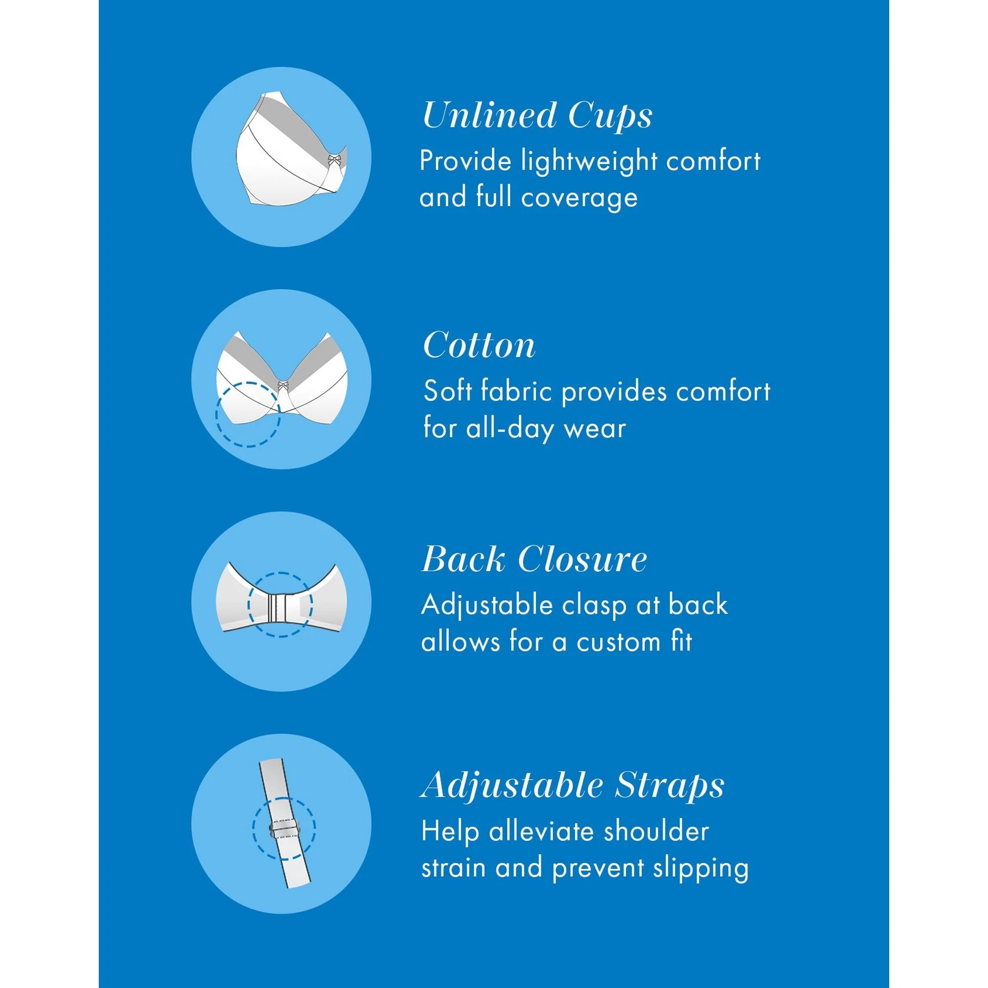 Wirefree Full Cup Unlined 100% Cotton Bra - Image 5