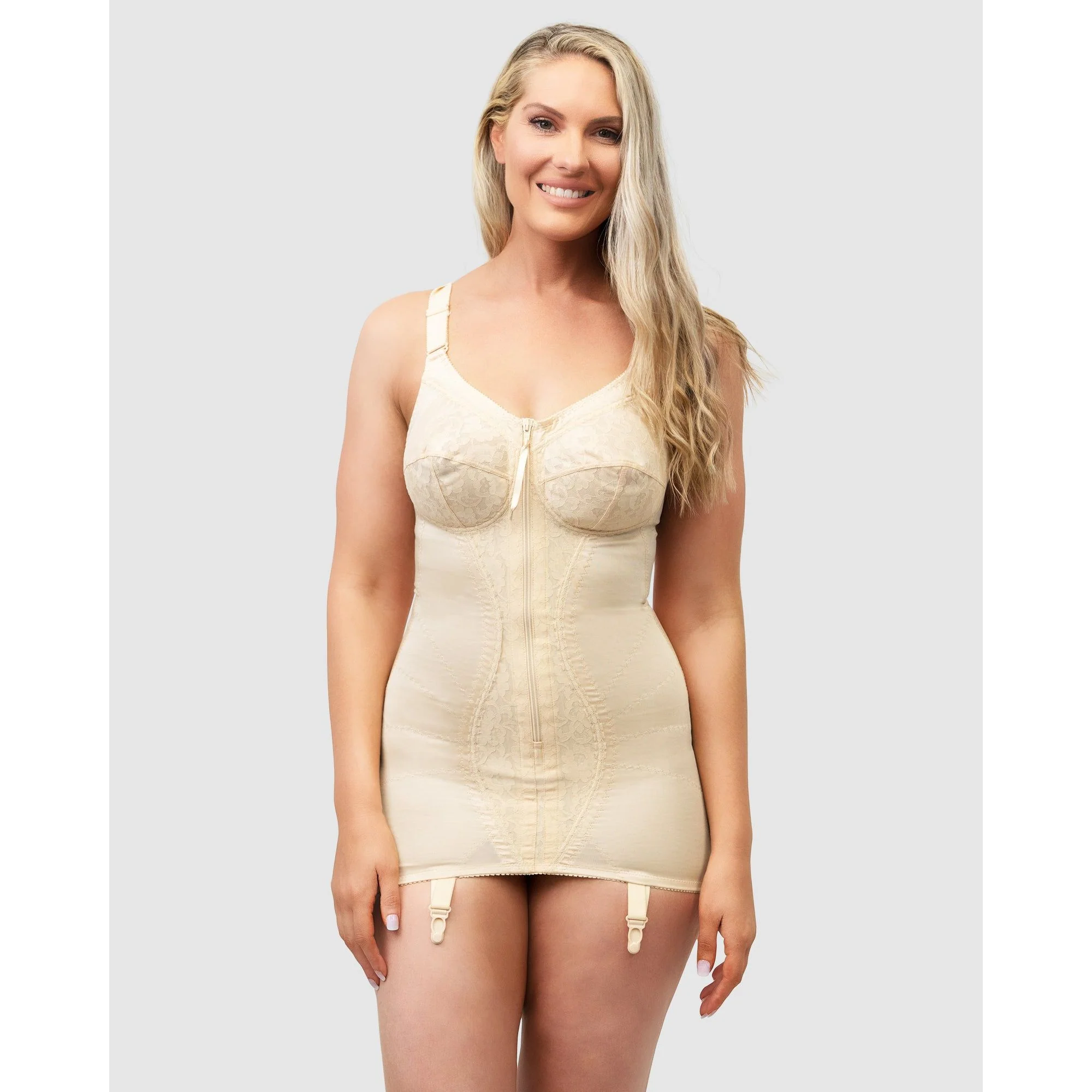 Zip Front Firm Control Lace Corselette Bodyshaper - Image 4